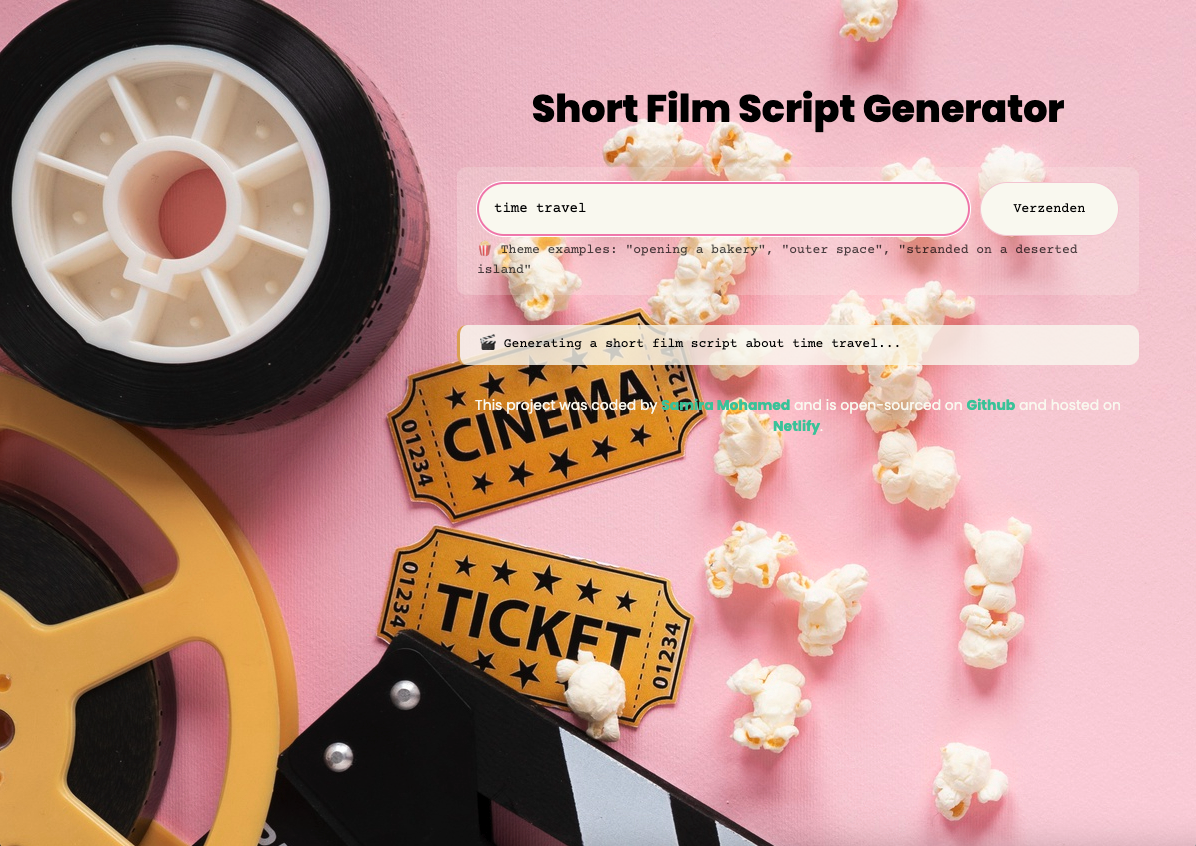 short film scrip generator